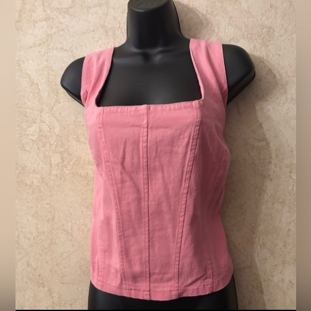 Baevely Pink Square Neck Women's Top